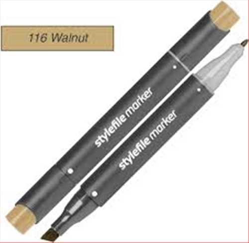 ماژیک دوسر راندو (طراحی) قهوه ای (ولنت) کد رنگ 116 (QUILO STYLEFILE MARKER WALNUT) کویلو