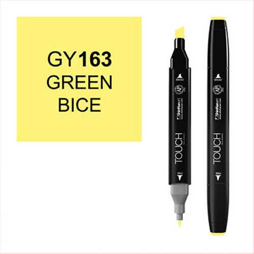 ماژیک دوسر راندو (طراحی) سبز (گرین بایس) کدرنگ GY 163تاچ TOUCH TWIN MARKER GREEN BICE