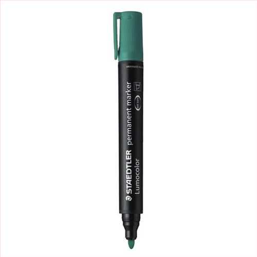 ماژیک پرمننت سی دی چندمنظوره نوک گرد 2-1 میل سبز مدل لوموکالر استدلر STAEDTLER PERMANENT COMPACT LUMOCOLOR