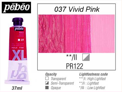 رنگ روغن تیوپی 37 میل سرخابی ویواید پینک(VIVID PINK) کد37 مدل استدیو ایکس ال  پ ب او