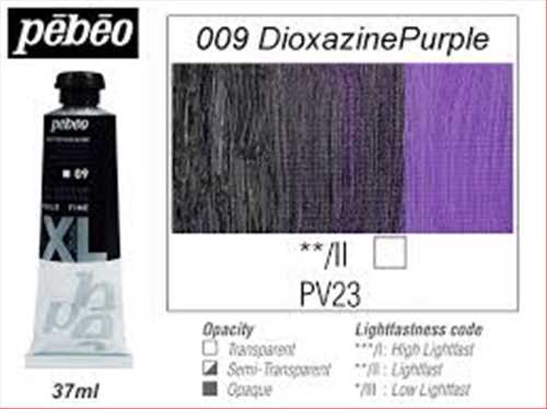 رنگ روغن تیوپی37 میل بنفش دیوکسازین پرپل(DIOXAZINE PURPLE) کد09 مدل استدیوایکس ال پ ب او