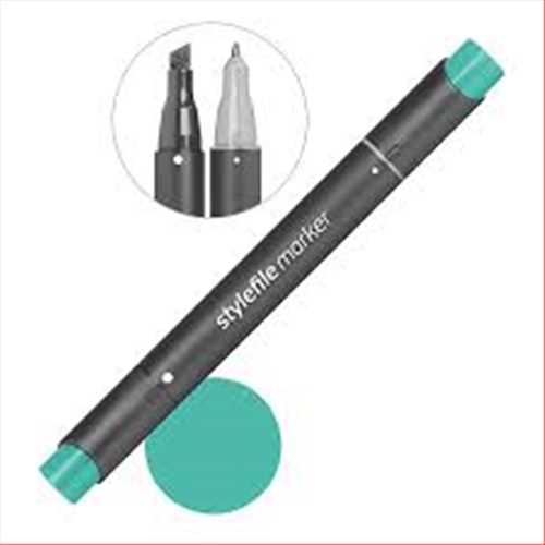 ماژیک دو سر راندو (طراحی) سبز آبی (مینت گرین) کد رنگ 608 (QUILO STYLEFILE MARKER MINT GREEN LIGHT) کویلو