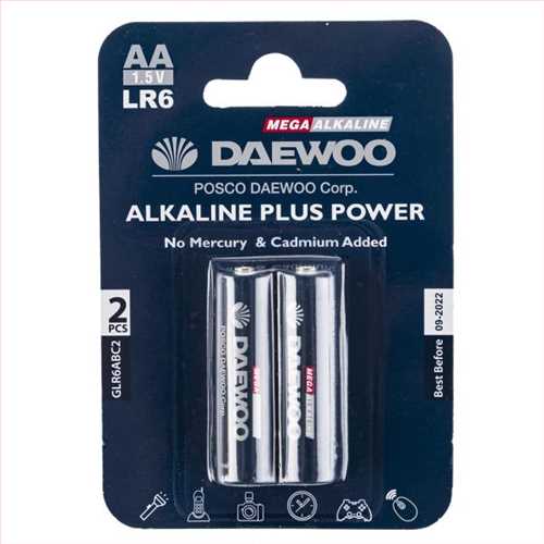 بسته 2 عددی باتری قلمی AA مدل آلکالاین (Alkaline plus Power) دوو