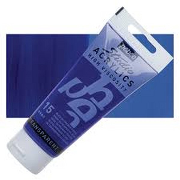 رنگ اکریلیک 100 میل  آبی دارک الترامارین بلو (DARK ULTRAMARINE  BLUE) کد رنگ 15 پ ب او